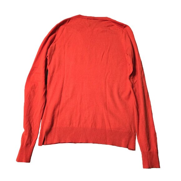 Theory Size Medium Womens Red Long Sleeve Wool Shirt - Picture 4 of 7